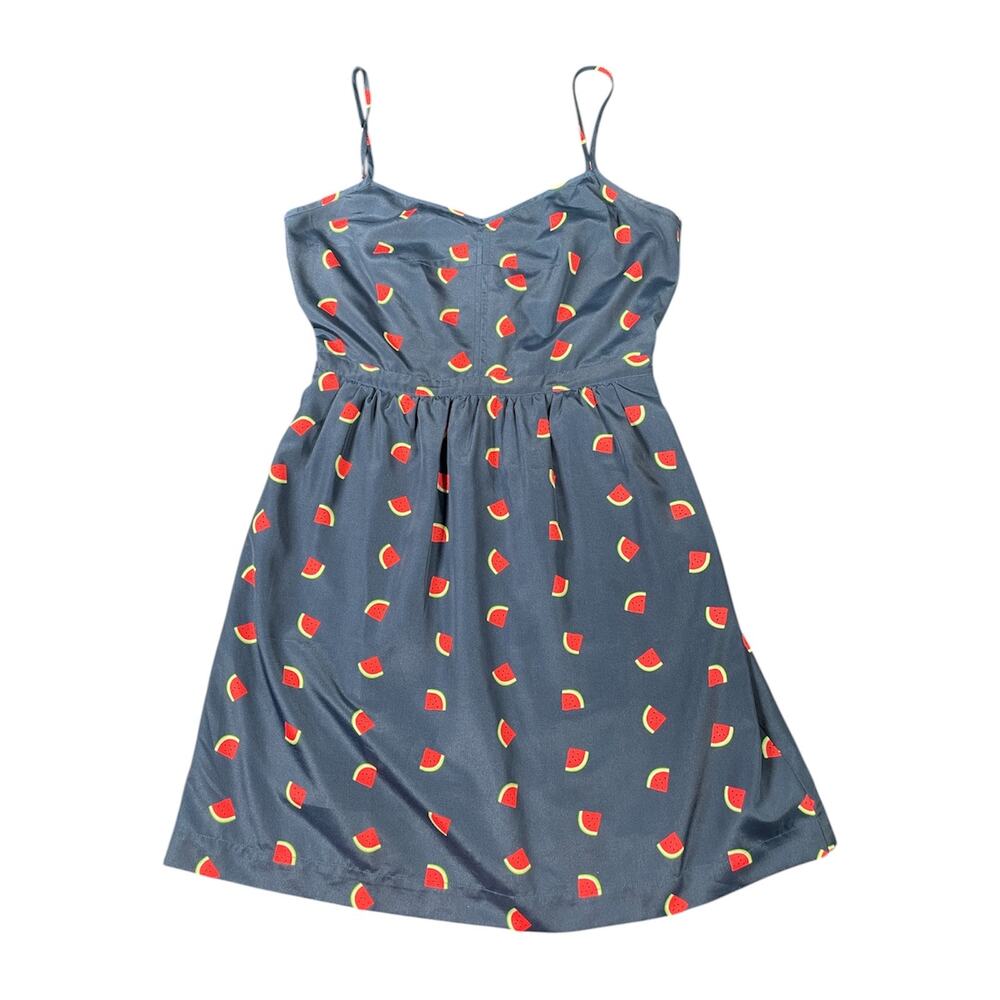 J. Crew Navy Blue Watermelon Print Seaside Cami Sundress - Women's Size 4 - Picture 2 of 7